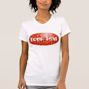 Camiseta Discoteca Tiles Rojo 'Tu Texto' mujeres ovaladas b