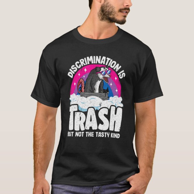 Camiseta Discriminación: Trash Opossum Bisexual Pride Bi (Anverso)