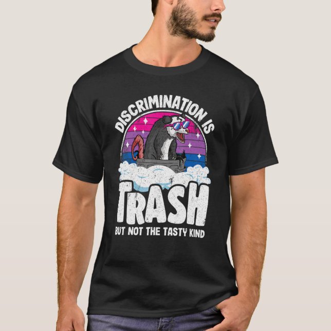 Camiseta Discriminación: Trash Opossum Bisexual Pride Bi (Anverso)