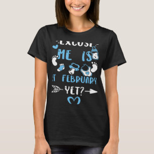 Camiseta Disculpa De Embarazo, Es Febrero, Niño.