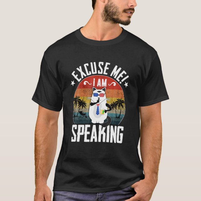 Camiseta Disculpe, estoy hablando un gato divertido y vinta (Anverso)