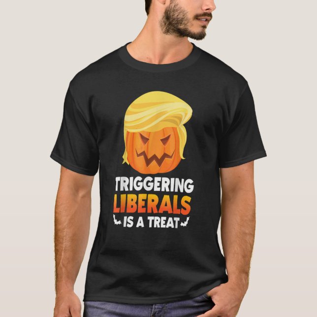 Camiseta Discurso de Halloween de Trumpkin liberal desencad (Anverso)