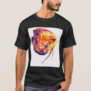 Camiseta discus, colores arcoíris, amarillo rojo, azul