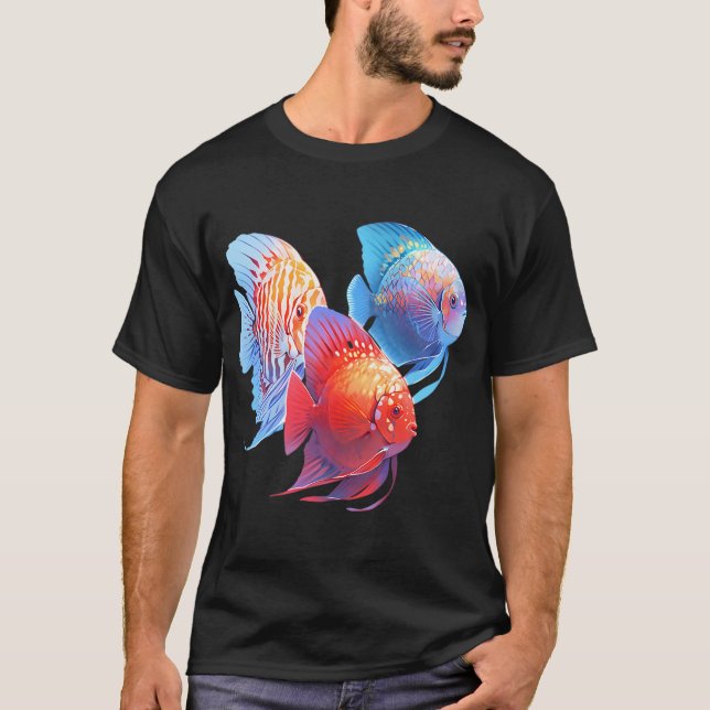 Camiseta Discus Fish Animal Mascota Funny Aquarium Fish Tan (Anverso)
