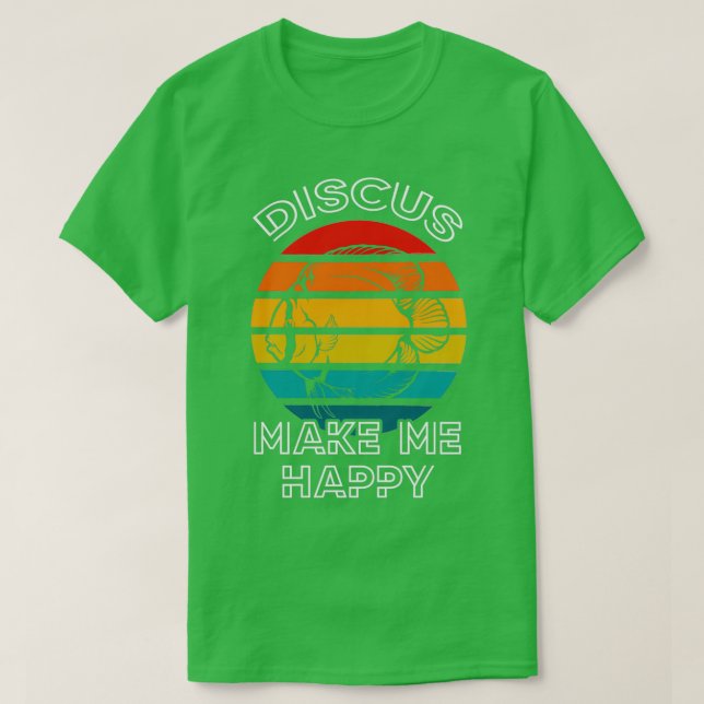 Camiseta Discus Fish Make Me Happy Retro Sunset (Diseño del anverso)