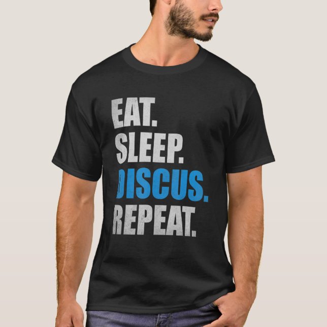Camiseta Discus Tire Deportes Comer Sueño Discus Repetir Di (Anverso)