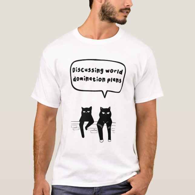 Camiseta Discutiendo los planes de dominación mundial (Anverso)
