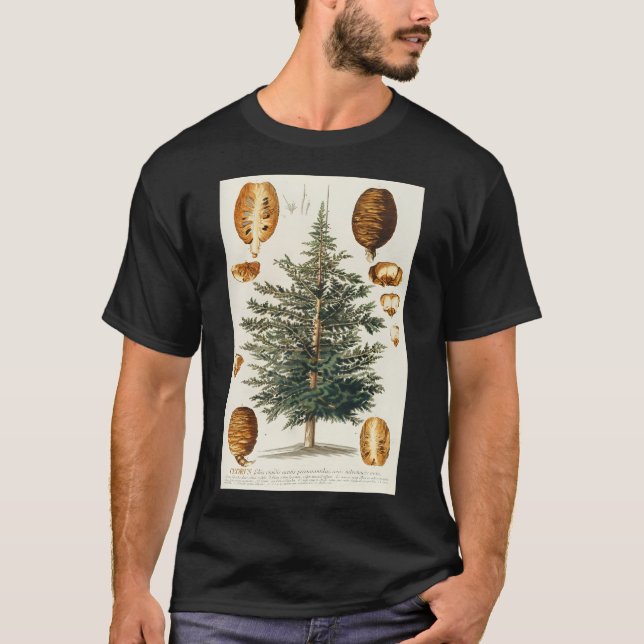 Camiseta Disección De Árbol Cedar Y Cono - Cedro - Botani (Anverso)