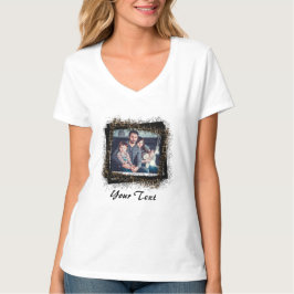 Camiseta Diseña tu propio marco de leopardo para foto famil