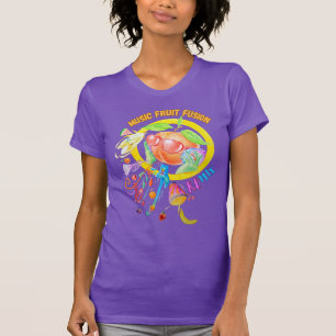Camiseta diseñada fusión de frutas de música para 