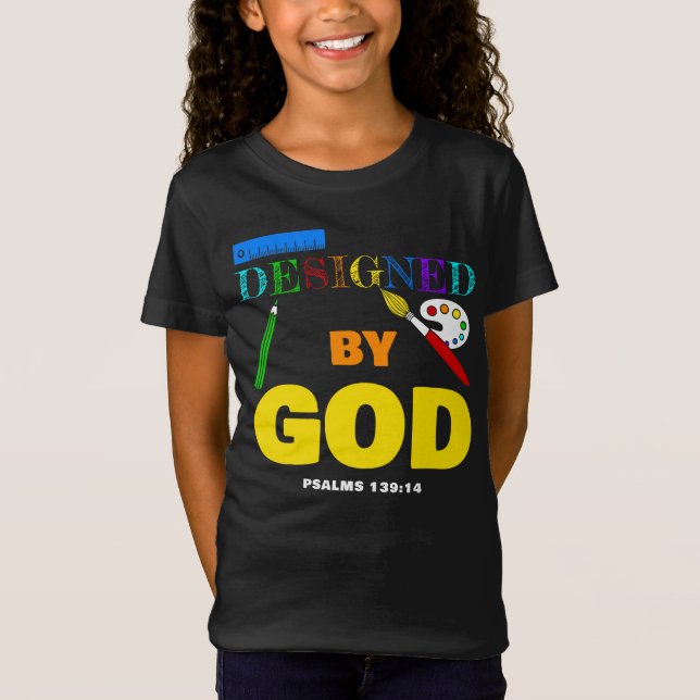 Camiseta Diseñado Por Dios - Salmos 139:14 Fe Cristiana   (Anverso)