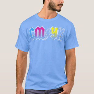 Camiseta Diseñador de banda de rock CMYK retro