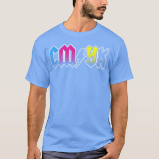 Camiseta Diseñador de banda de rock CMYK retro