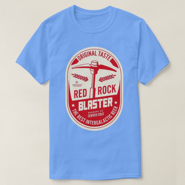 Camiseta Diseñador de Bebidas de Rock Rojo Galáctico Deep R (Diseño del anverso)