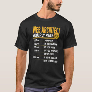 Camiseta Diseñador de desarrolladores web de tarifas horari