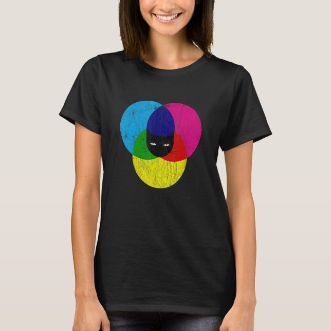Camiseta Diseñador de gatos CMYK (Anverso)