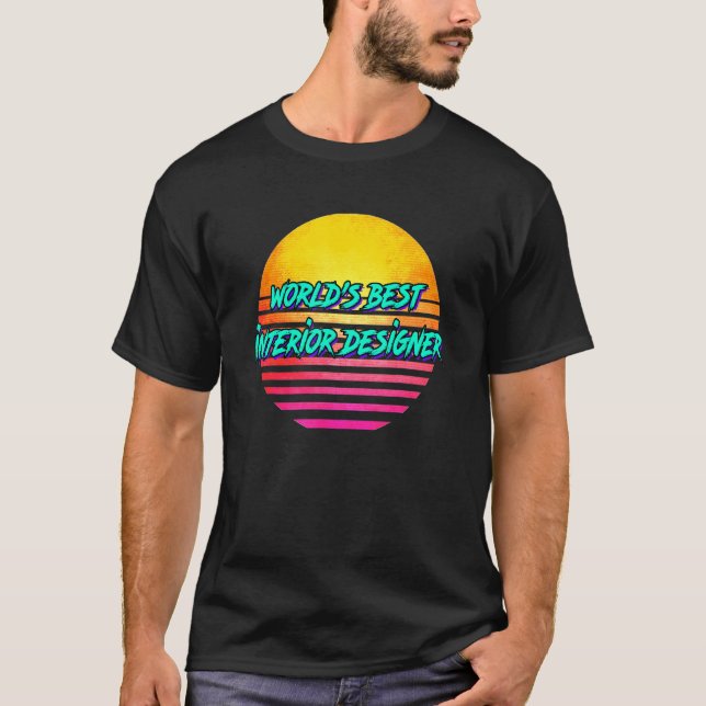 Camiseta Diseñador de interiores retro (Anverso)