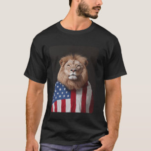 Camiseta Diseñador de leones Estados Unidos Bandera estadou