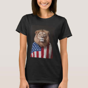 Camiseta Diseñador de leones Estados Unidos Bandera estadou