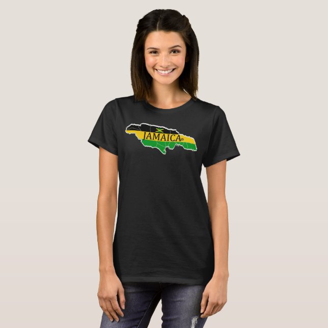 Camiseta Diseñador de mapas de Jamaica: ropa de camisas se  (Anverso completo)