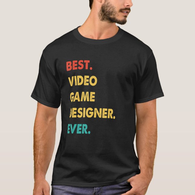 Camiseta Diseñador de videojuegos Retro Mejor Diseñador de  (Anverso)