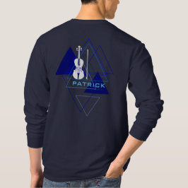 Camiseta Diseñador de violines de música azul de la marina