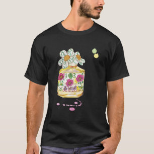 Camiseta Diseñador Floral Daisy Perfume Bottle Ilustracion