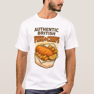 Camiseta Diseñar "Auténticos Pescados y Chips Británicos"