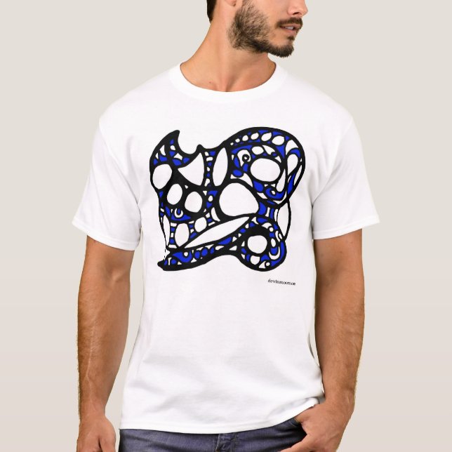 Camiseta Diseño 006 del azul y del negro (Anverso)