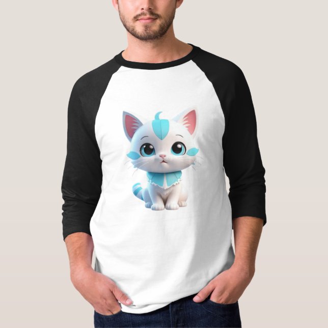 Camiseta Diseño 3D 3D de Personalizado Cute Kitten-38063 (Anverso)
