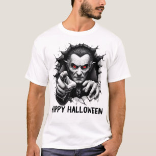 Camiseta Diseño 3D Dracula Vampire Feliz Halloween