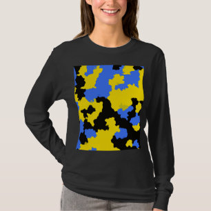 Camiseta Diseño abstracto amarillo azul negro