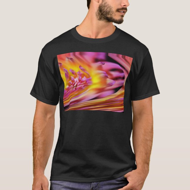 Camiseta Diseño abstracto amarillo violeta púrpura rosado (Anverso)