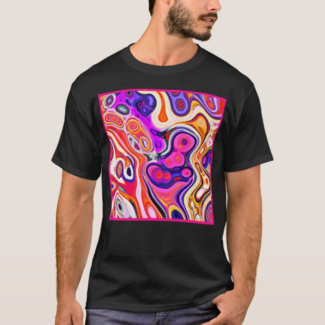 Camiseta Diseño abstracto colorido en foco (Anverso)