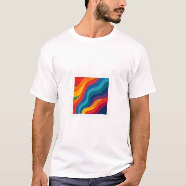 Camiseta Diseño abstracto cuadrado colorido. (Anverso)