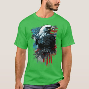 Camiseta Diseño abstracto de águila de bandera estadouniden