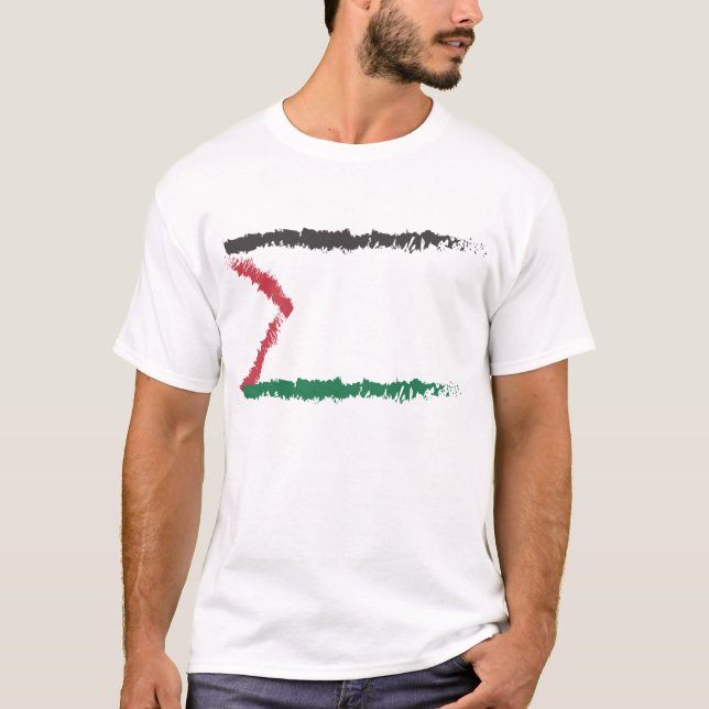 Camiseta Diseño abstracto de la tiza de la bandera de (Anverso)