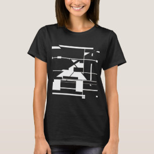 Camiseta Diseño abstracto de líneas blancas para mapas de s