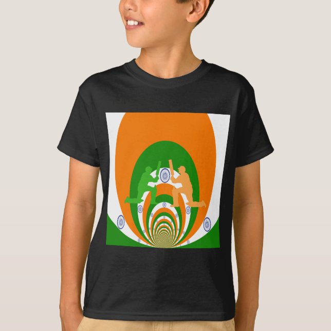 Camiseta Diseño abstracto del espíritu del críquet de la In (Anverso)