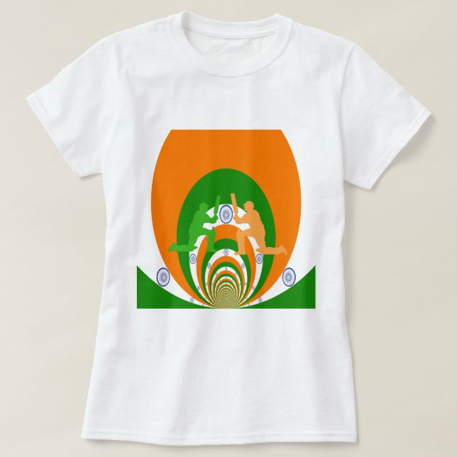 Camiseta Diseño abstracto del espíritu del críquet de la In (Diseño del anverso)