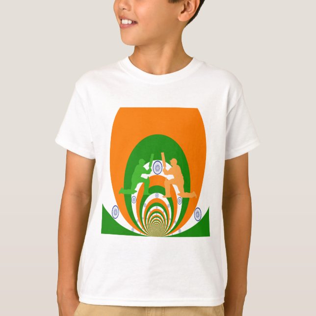 Camiseta Diseño abstracto del espíritu del críquet de la In (Anverso)