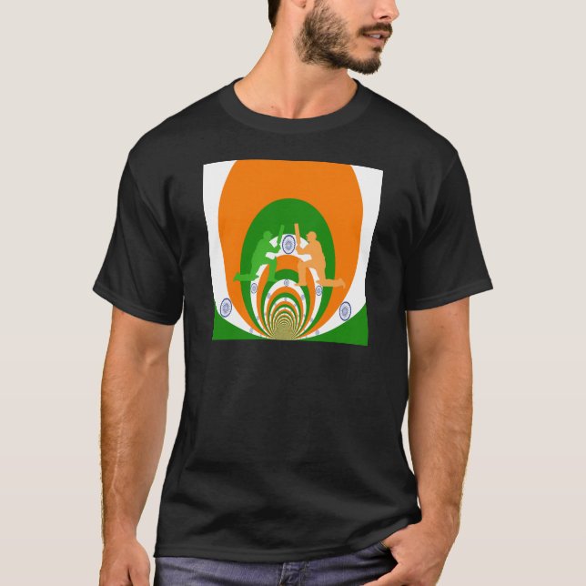 Camiseta Diseño abstracto del espíritu del críquet de la In (Anverso)