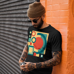 Camiseta Diseño abstracto estilo Risograph geométrico retro
