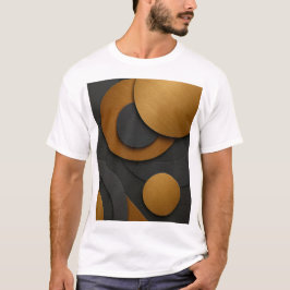 Camiseta Diseño abstracto geométrico de lujo negro y oro