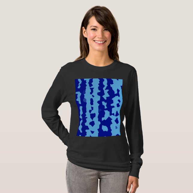 Camiseta Diseño abstracto irregular azul cyan (Anverso completo)
