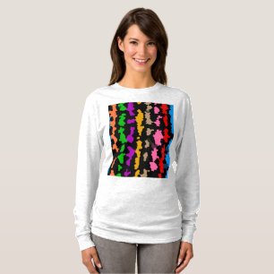 Camiseta Diseño abstracto irregular colorido negro