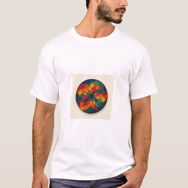 Camiseta Diseño abstracto multicolor. (Anverso)