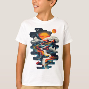 Camiseta Diseño abstracto, paisaje surrealista