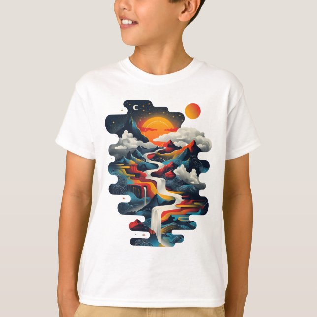 Camiseta Diseño abstracto, paisaje surrealista (Anverso)
