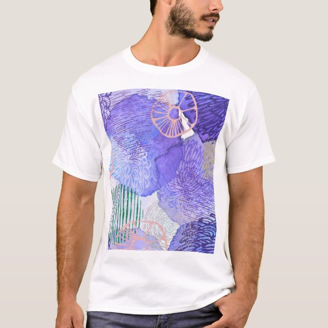 Camiseta Diseño abstracto púrpura (Anverso)
